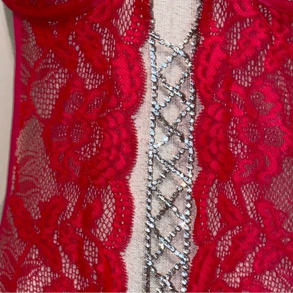 La senza negligé! Coral pink with optional crystal decoration - Picture 4 of 6